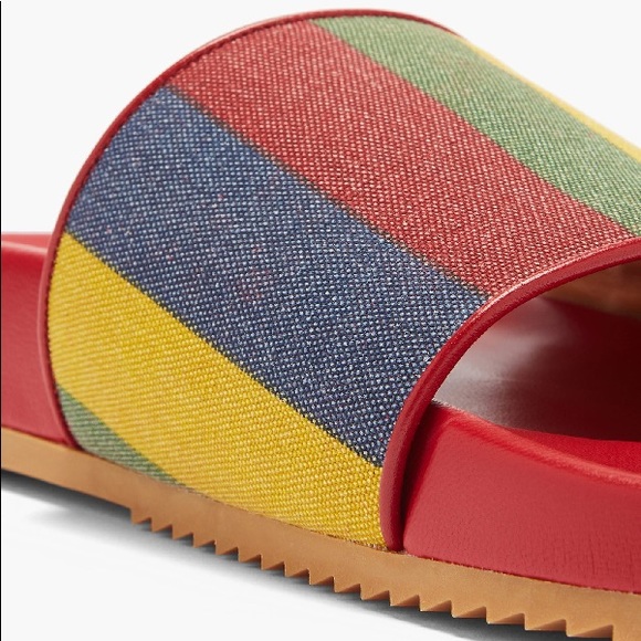 Gucci Men's Baiadera Stripe Slide Sandal In Red - Picture 5 of 15